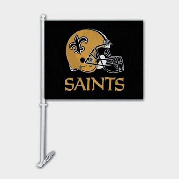 🏈🆕 NEW ORLEANS SAINTS DOUBLE SIDED CAR FLAG - NFL - MEN - Picture 1 of 1